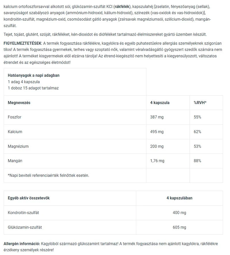 Chondroïtine Glucosamine - 60 capsules – Image 2