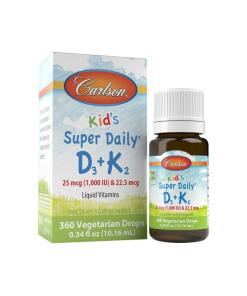 Carlson Labs - Kid's Super Daily D3 + K2 - 10 ml.