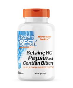 Doctor's Best - Betaine HCl Pepsin & Gentian Bitters - 360 caps