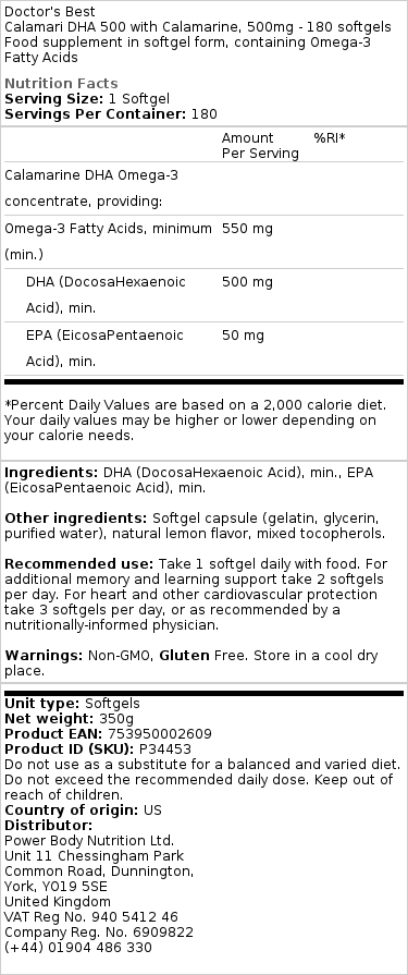 500mg - 180 softgels