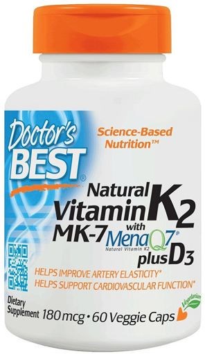 Doctor's Best - Natural Vitamin K2 MK7 with MenaQ7 plus D3