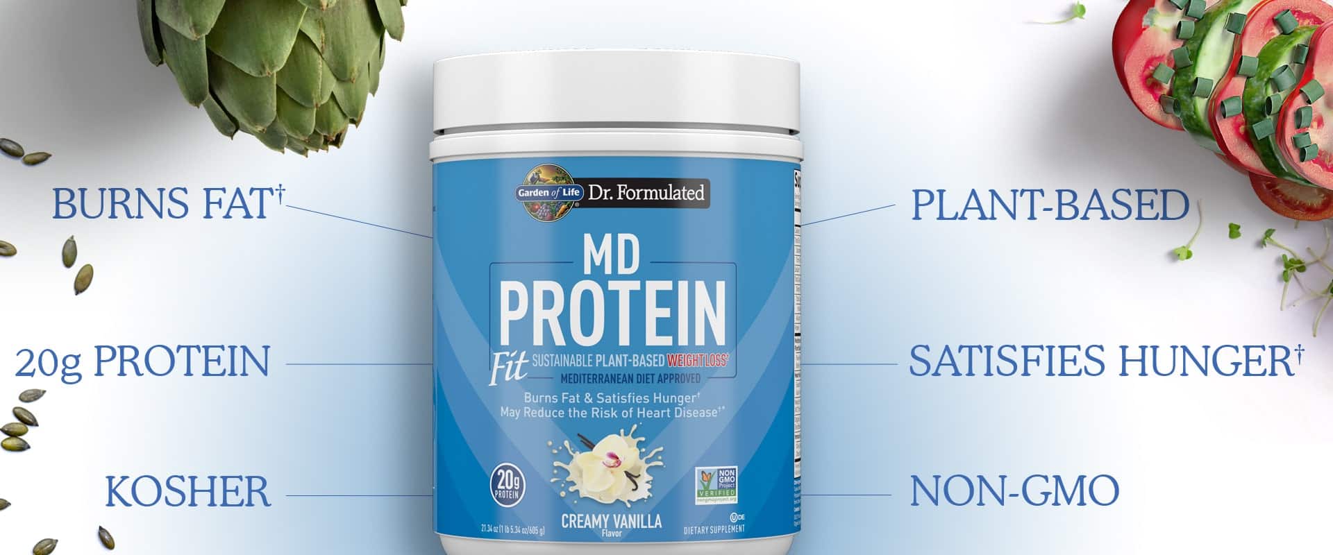 Dr. Formulated MD Protein FIT Sustainable Plant-Based Powder, Creamy Vanilla - 605g – Image 8