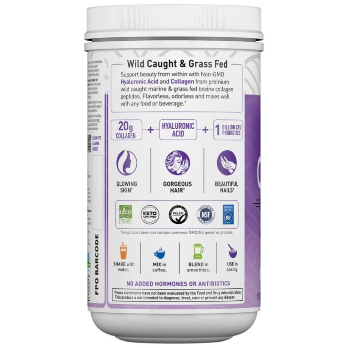 Collagène sauvage et nourri à l'herbe avec poudre d'acide hyaluronique - 270g – Image 3