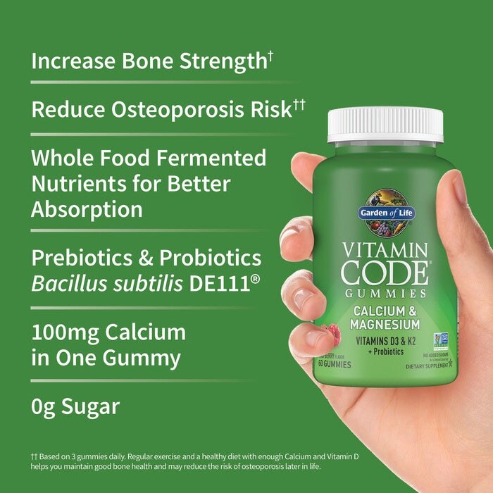 Gummies de calcium et magnésium Vitamin Code, saveur framboise - 60 gummies – Image 4