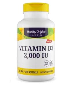 Healthy Origins - HEALTHY ORIGINS Vitamin D3 2000 IU (360 caps)