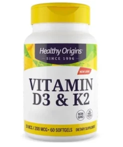 Healthy Origins - HEALTHY ORIGINS Vitamin D3 & K2 (60 caps)