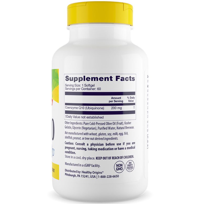 Origines saines CoQ10 200 mg 60 capsules molles – Image 3