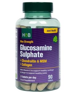 Holland & Barrett - Max Strength Glucosamine Sulphate + Chondroitin & MSM + Collagen - 90 tablets