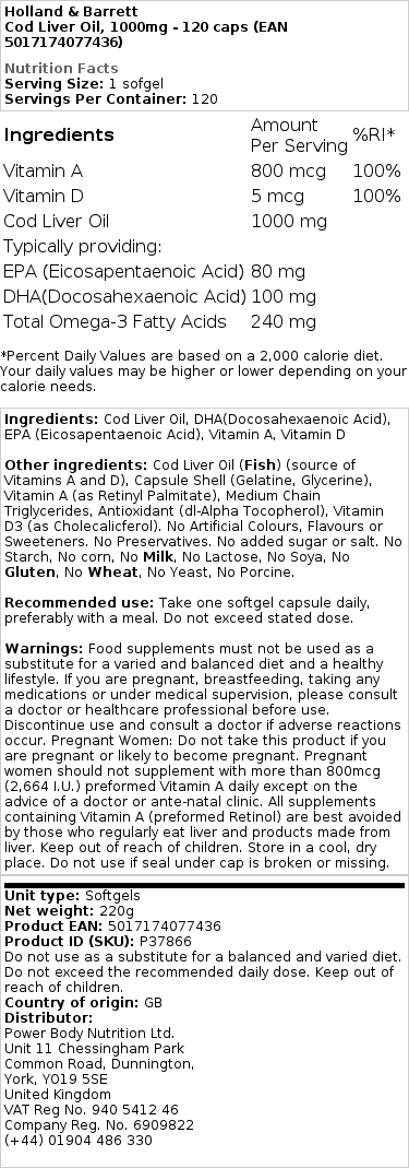 Huile de foie de morue, 410mg - 250 softgels – Image 2