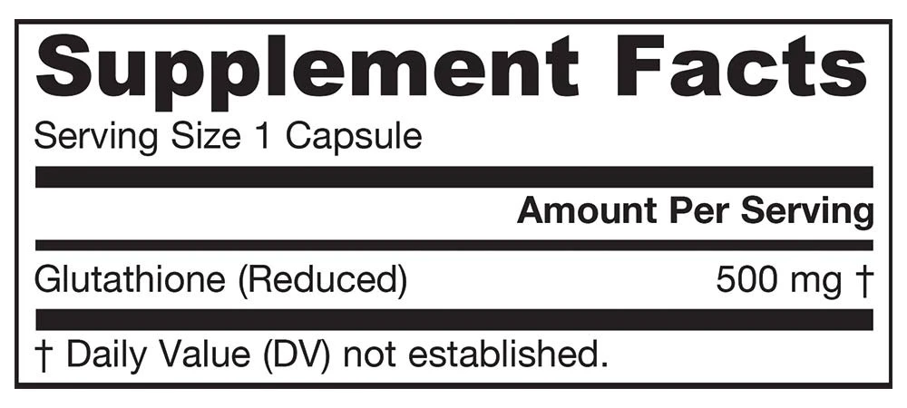 Glutathion Réduit, 500mg - 120 vcaps – Image 3