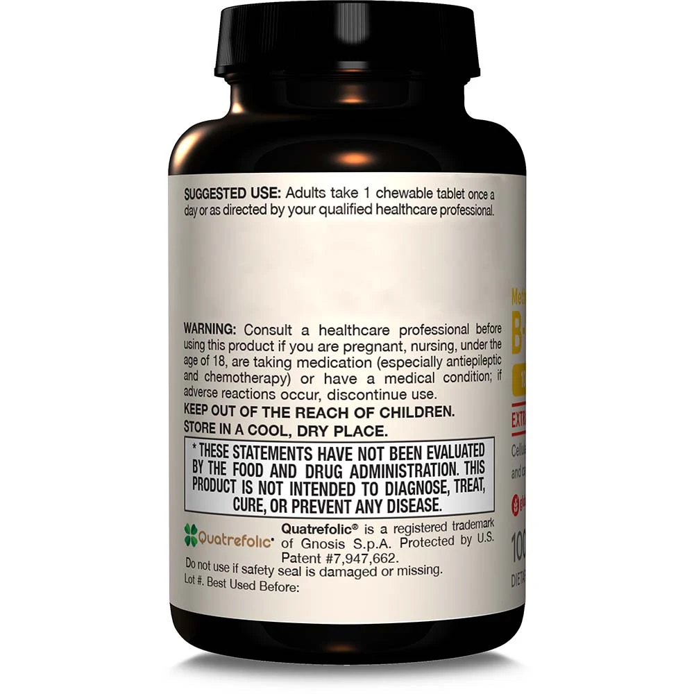 Méthyl B-12 & Méthyl Folate, 400mcg Citron - 100 Pastilles – Image 5