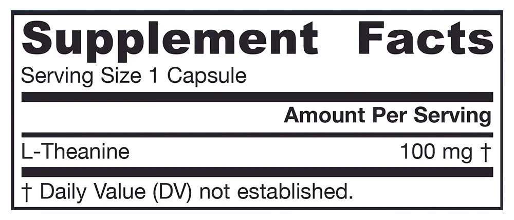 Théanine, 100mg - 60 vcaps – Image 3