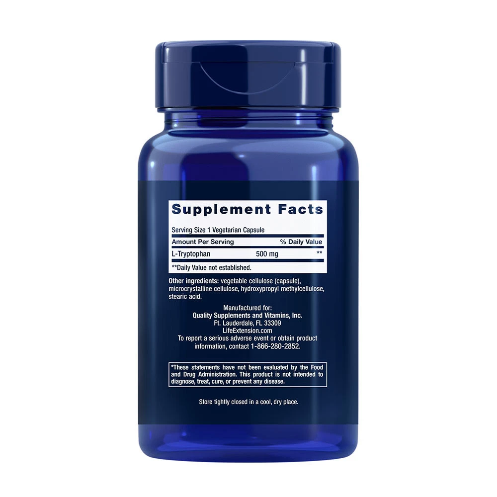 L-Tryptophane, 500mg - 90 vcaps – Image 3