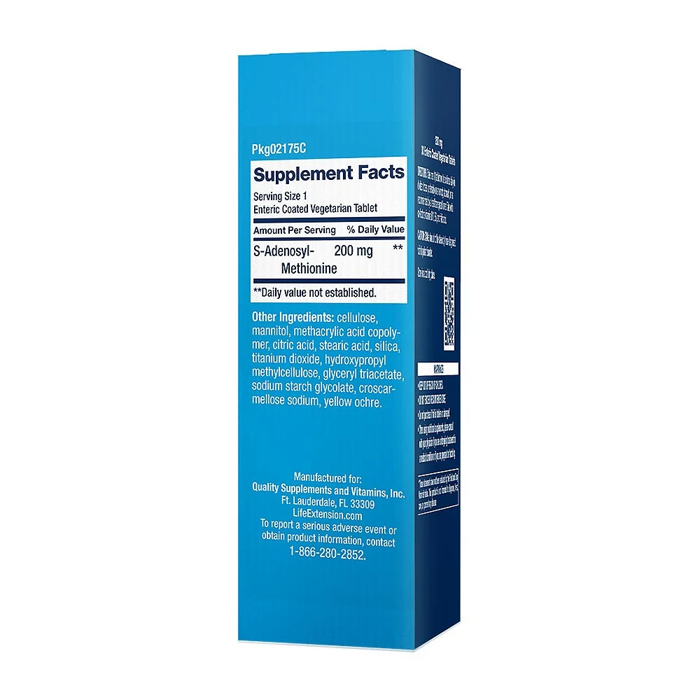 SAMe S-Adenosyl-Methionine, 200mg - 30 comprimés à enrobage entérique – Image 3