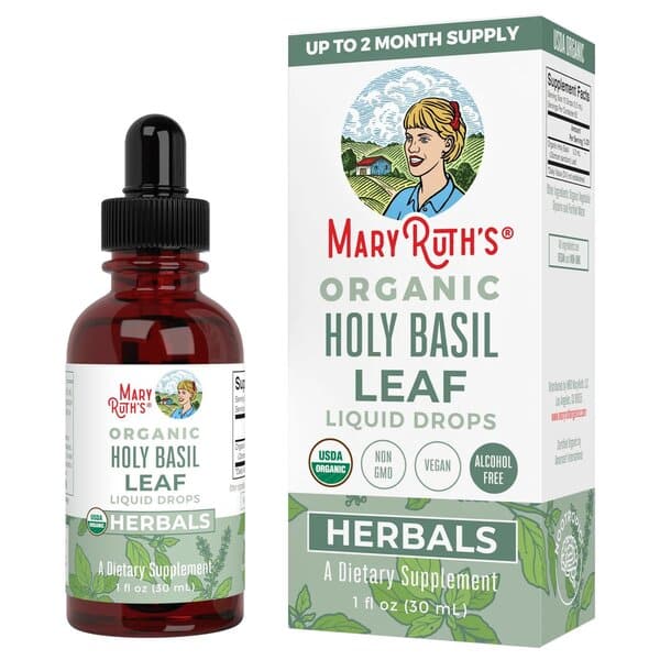MaryRuth Organics - Økologiske dråber af hellig basilikumblade - 30 ml