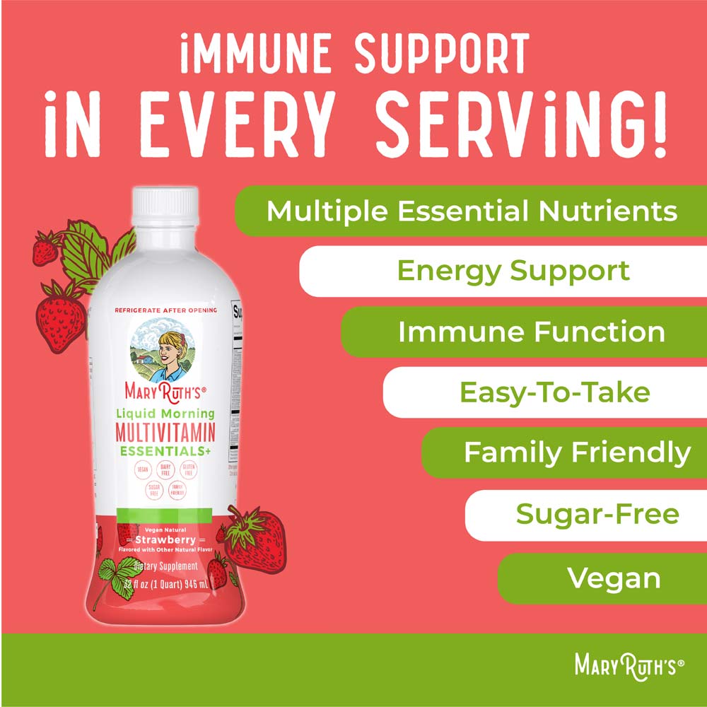 Multivitamines liquides matinales à la fraise de MaryRuth 32oz (946ml) – Image 5