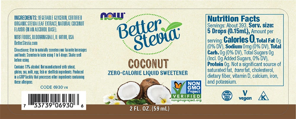 Better Stevia Liquid, Coconut - 59 ml. – Image 4