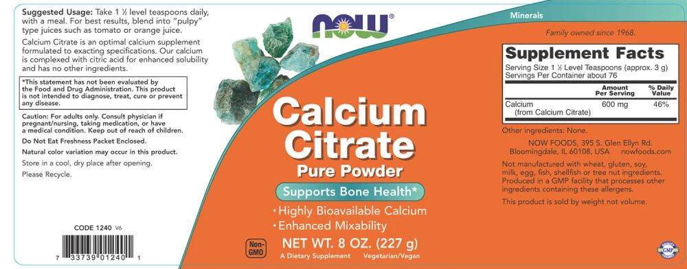 Citrate de calcium pur en poudre - 227g – Image 2