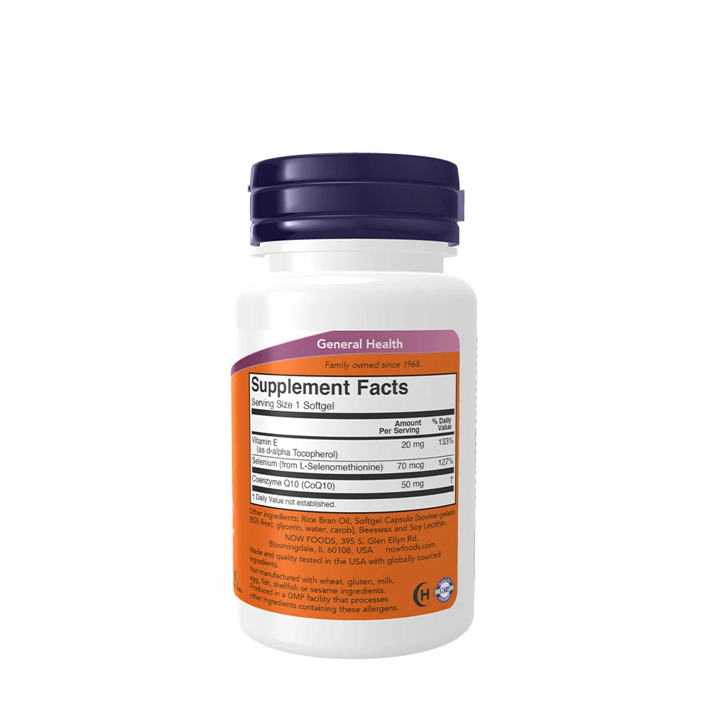 CoQ10 avec Sélénium et Vitamine E, 50mg - 50 softgels – Image 5