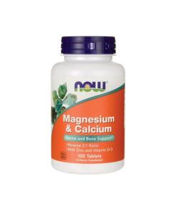NOW Foods - Magnesium & Calcium with Zinc and Vitamin D3 - 100 tablets
