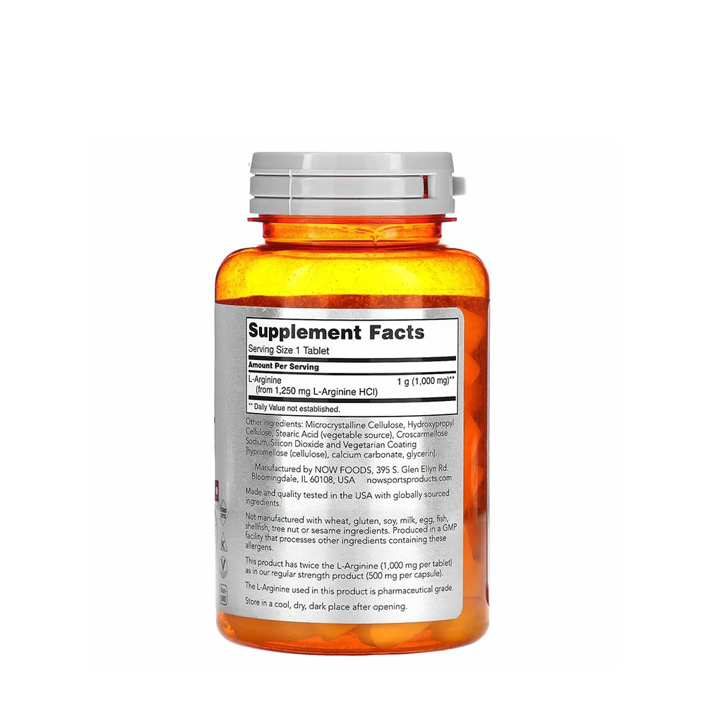 NOW Foods - L-Arginine, 1000 mg - 60 comprimés – Image 4