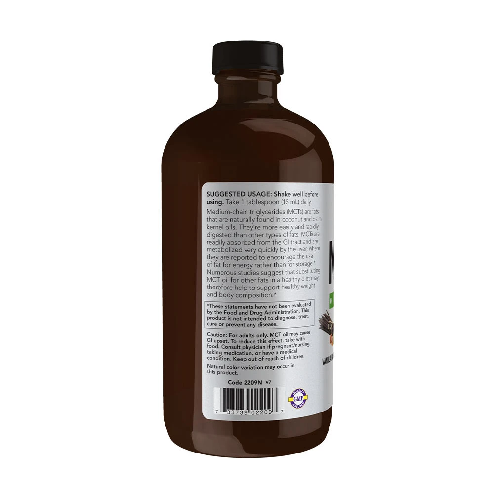 NOW Foods - Huile MCT (473 ml, Vanille Noisette) – Image 3
