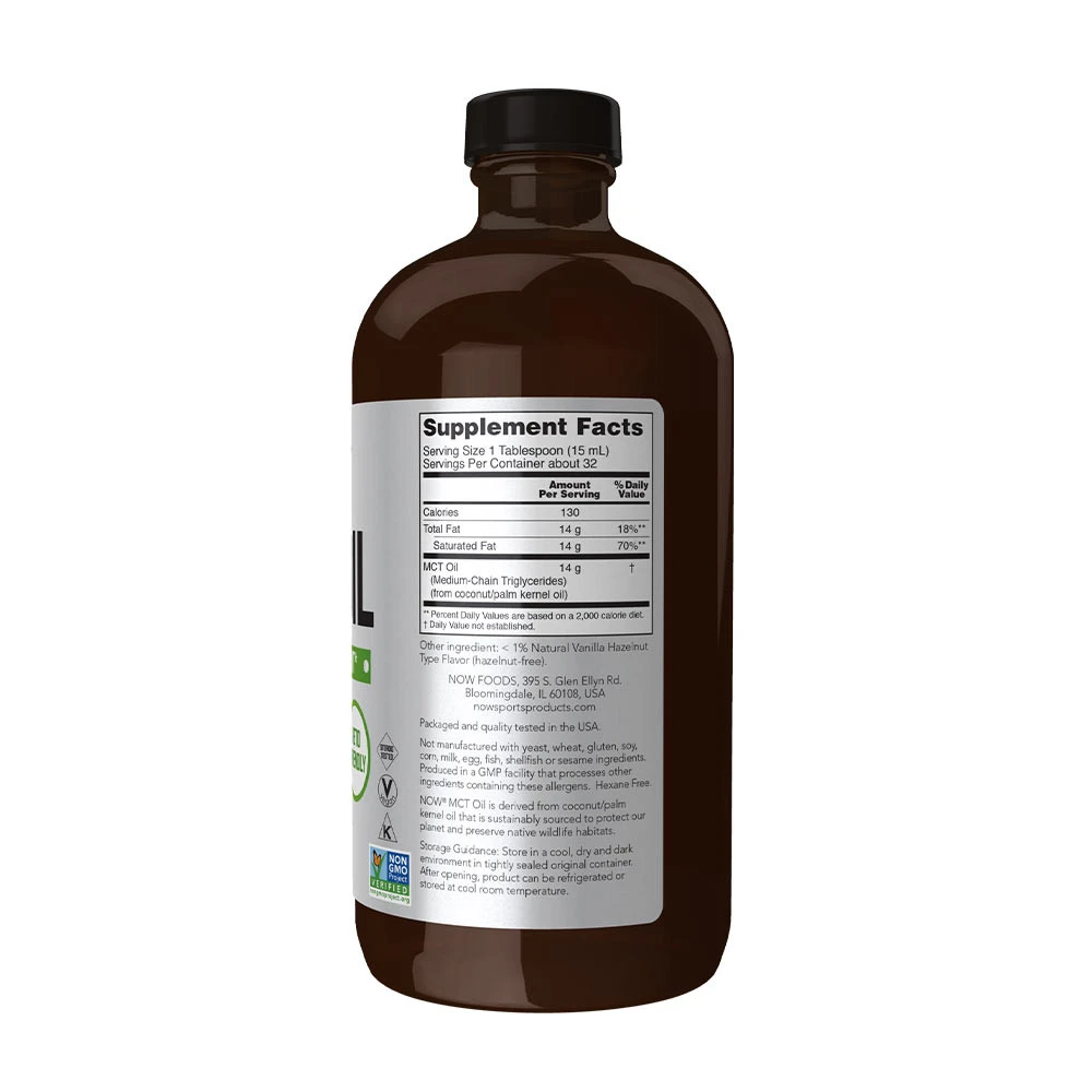 NOW Foods - Huile MCT (473 ml, Vanille Noisette) – Image 4
