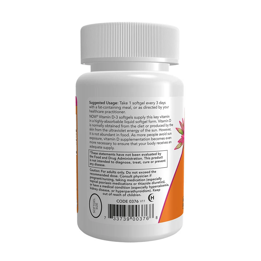 NOW Foods - Vitamine D3 10 000 UI – Image 9