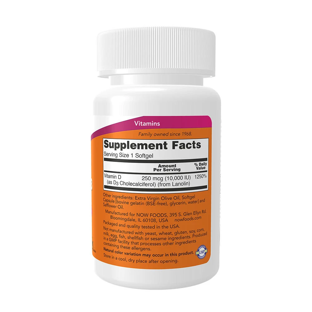 NOW Foods - Vitamine D3 10 000 UI – Image 10