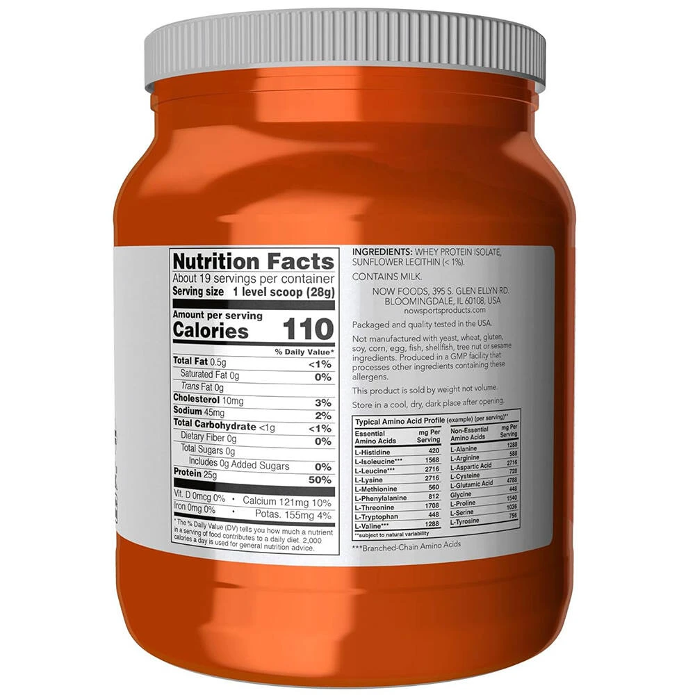 NOW Foods - Protéine de lactosérum isolée (544 g, non aromatisée) – Image 5