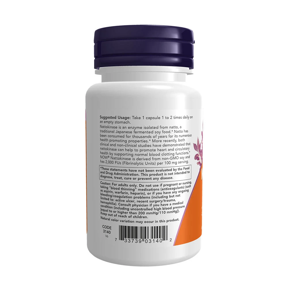 Nattokinase, 100mg - 60 vcaps – Image 5