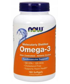 NOW - Omega-3 Enteric Coated - 180 softgels