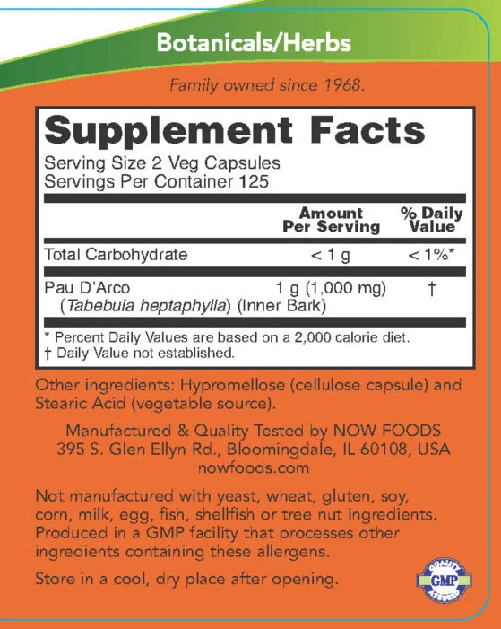 Pau D'Arco, 500mg - 250 vcaps – Image 3