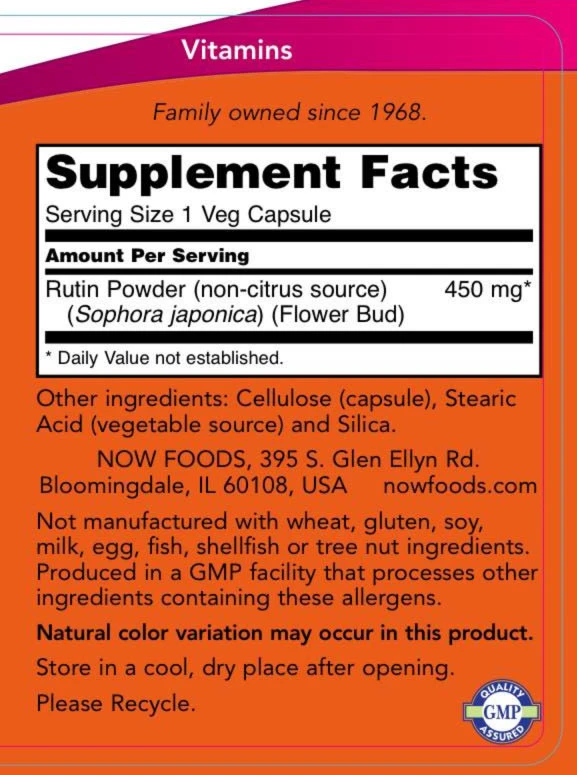 Rutine, 450mg - 100 vcaps – Image 3