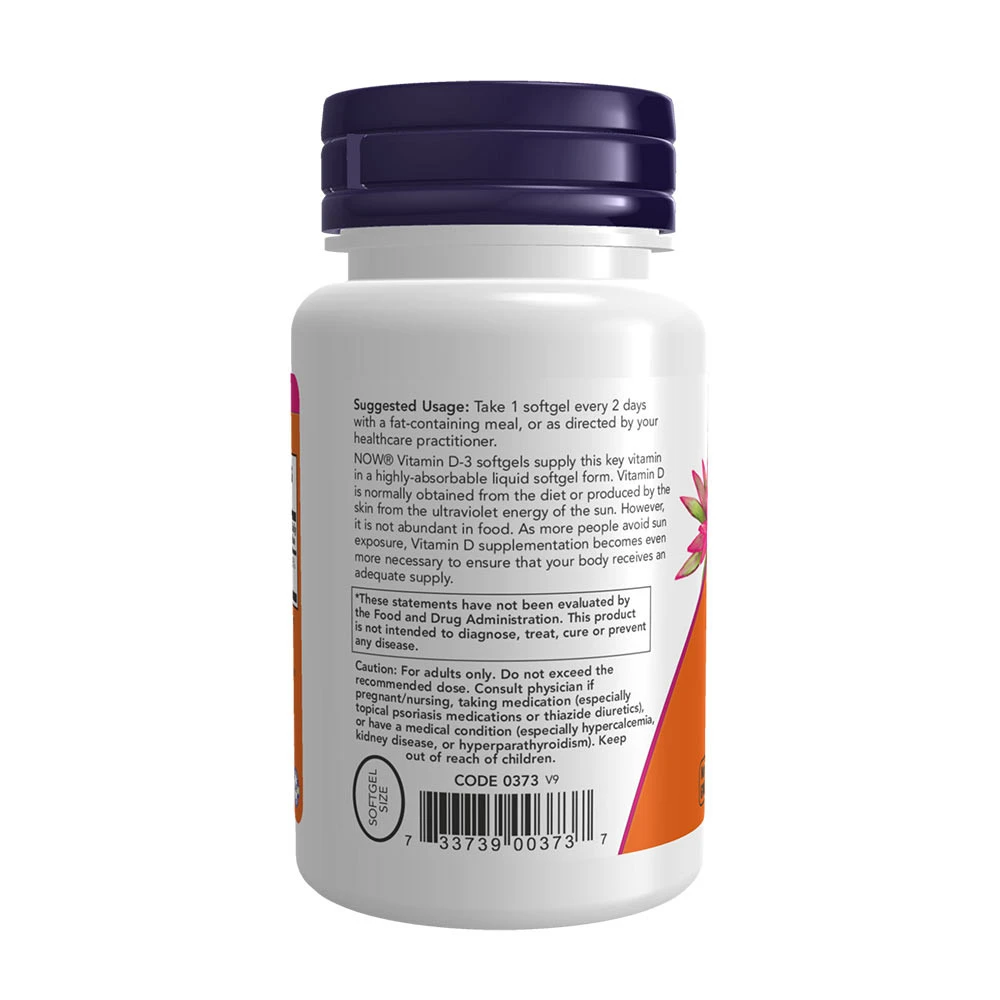 Vitamine D-3, 5000 UI - 240 softgels – Image 3