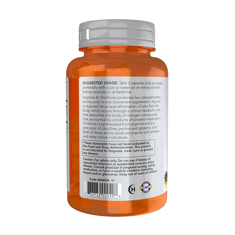 Arginine & Ornithine, 500/250 - 100 vcaps – Image 3