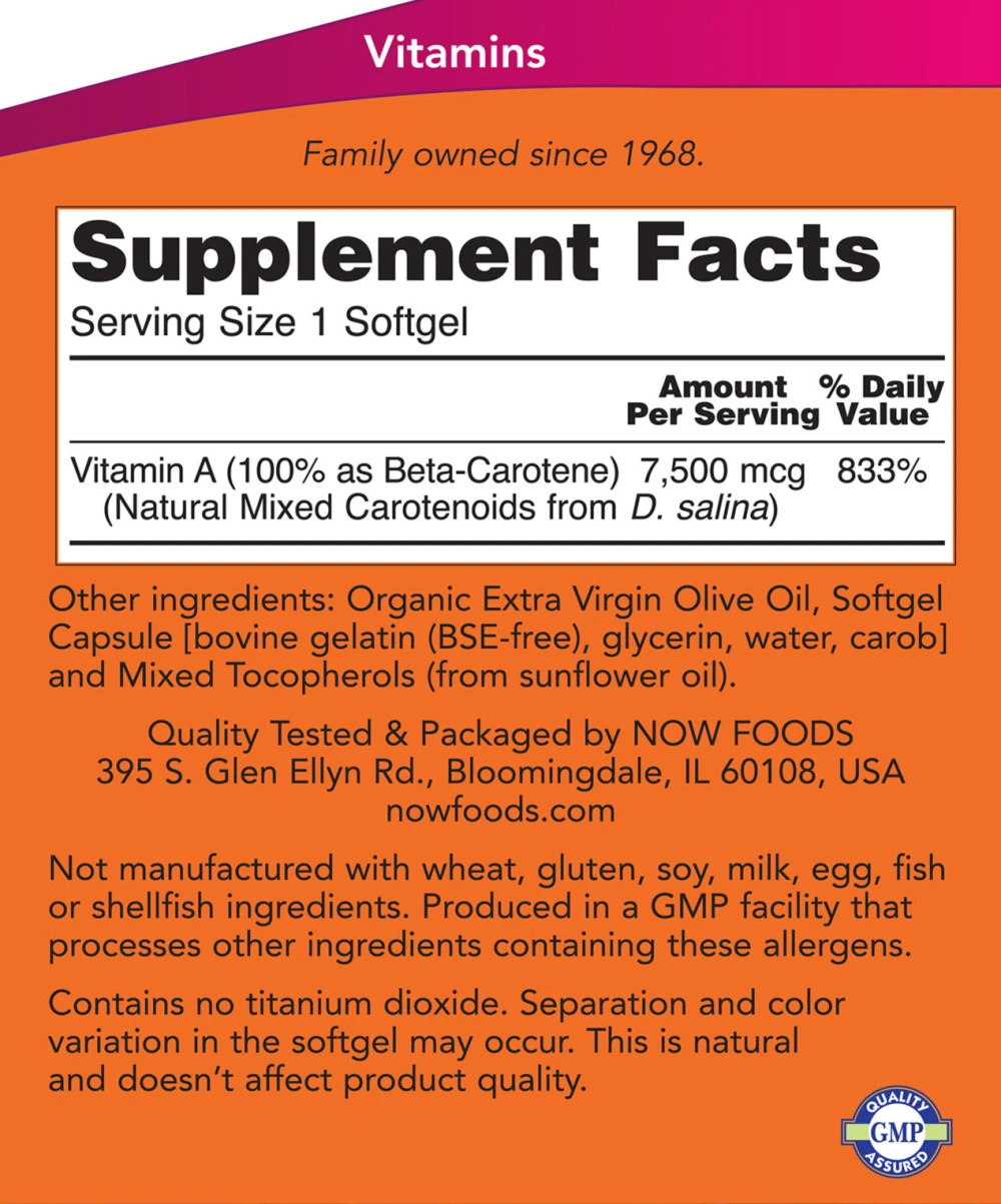 NOW Foods - Beta-Carotene 7500 mcg