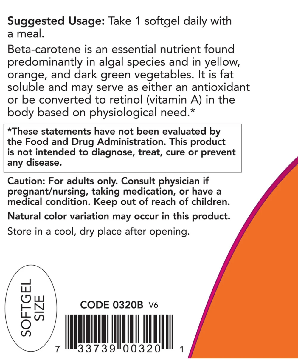 Bêta Carotène Naturel, 25 000 UI - 90 softgels – Image 5