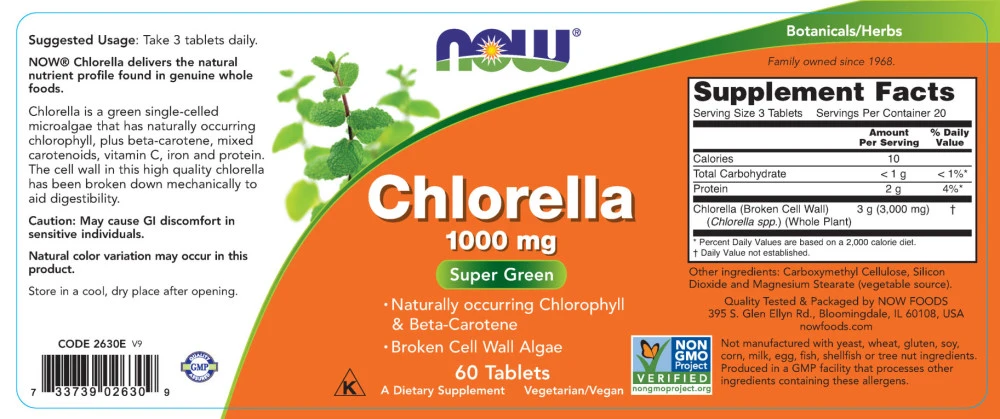 Chlorella, 1000mg - 60 comprimés – Image 3