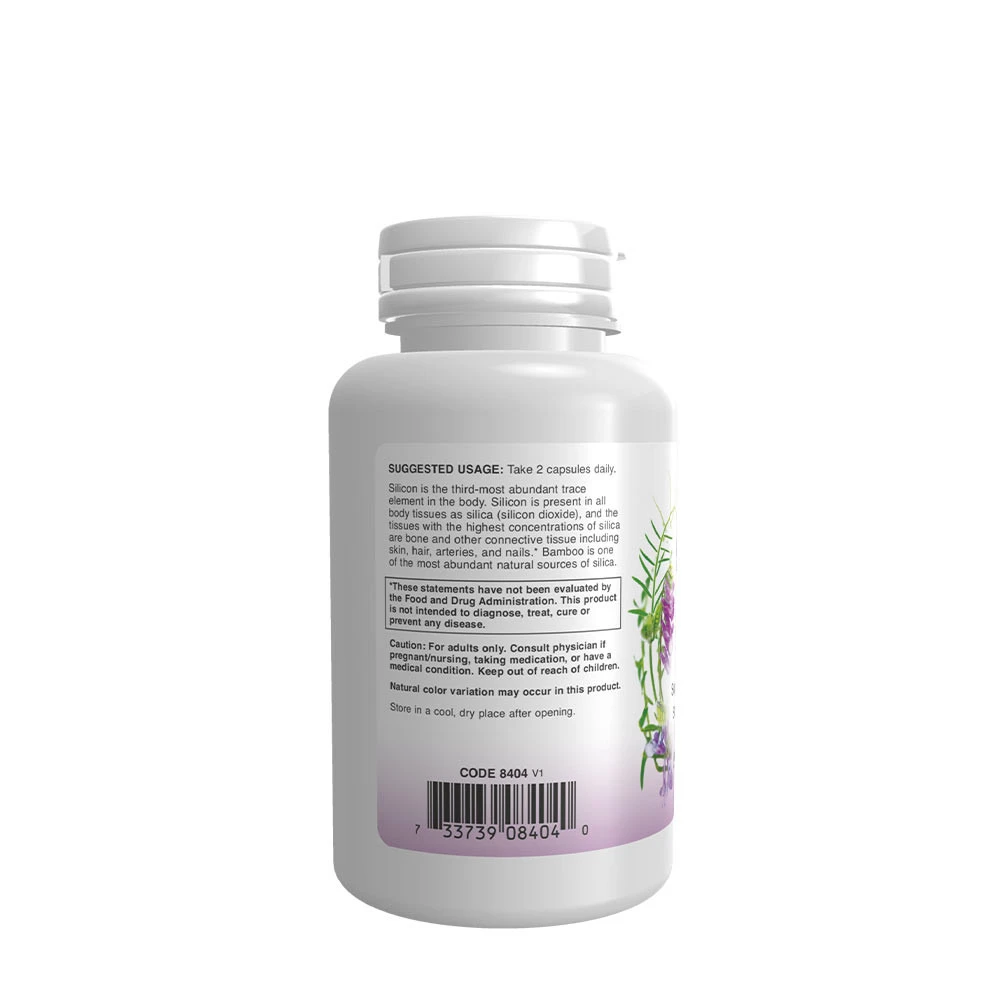 Now Foods - Beauté de la Silice de Bambou (90 capsules végétales) – Image 3