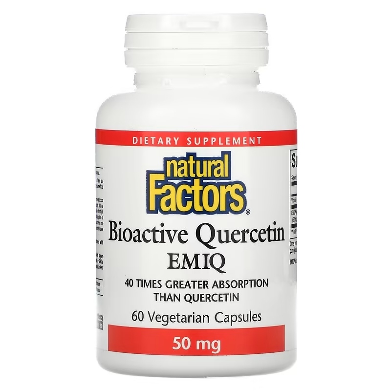 Facteurs naturels Quercétine bioactive EMIQ 50 mg (60 capsules) – Image 4