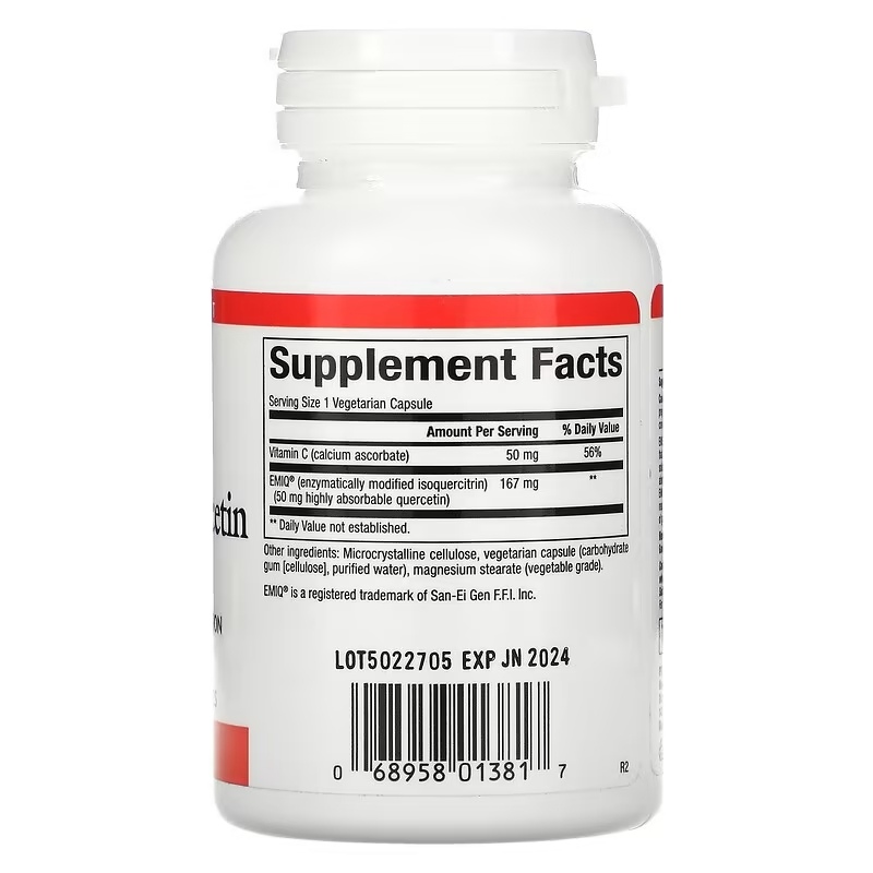 Facteurs naturels Quercétine bioactive EMIQ 50 mg (60 capsules) – Image 5