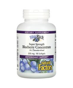 Natural Factors - Natural Factors Super Strength Blueberry Concentrate 500mg 90 softgels