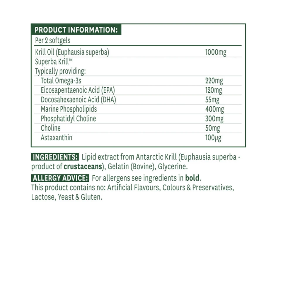Huile de Krill Antarctique Natures Aid 500 mg (60 capsules molles) – Image 5