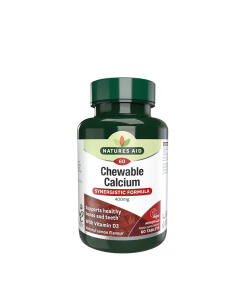 Natures Aid - Natures Aid Chewable Calcium 400 mg + Vitamin D (60 Tablets)