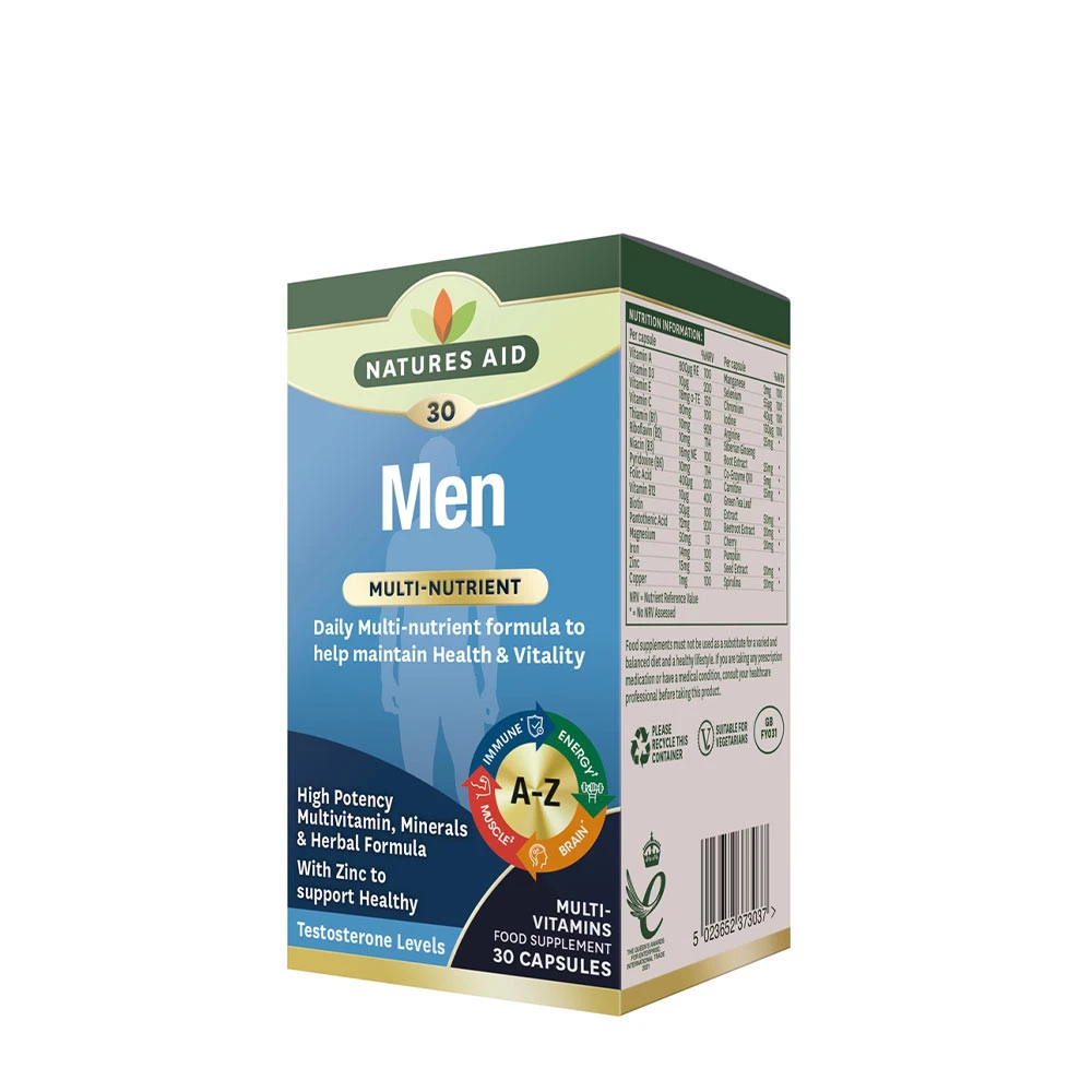 Natures Aid - Natures Aid Men's Multi-Vitamins & Minerals (30 Capsules)