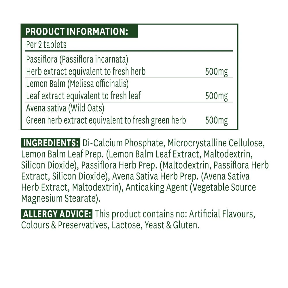 Complexe de Passiflore Natures Aid (60 comprimés) – Image 4