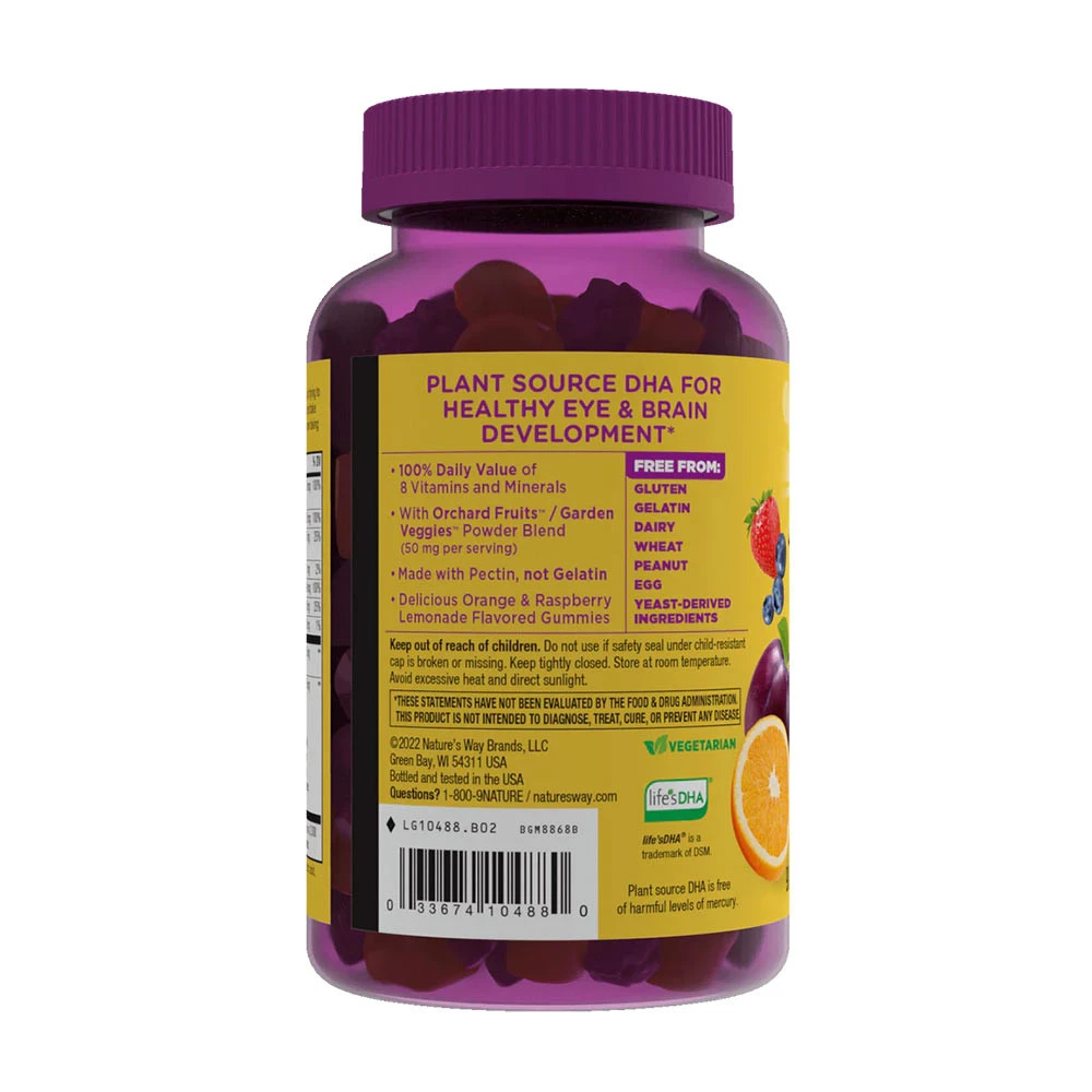 Nature's Way - Alive!® Soutien Quotidien Prénatal en Gommes Multivitaminées (90 Gommes, Orange & Limonade Framboise) – Image 3