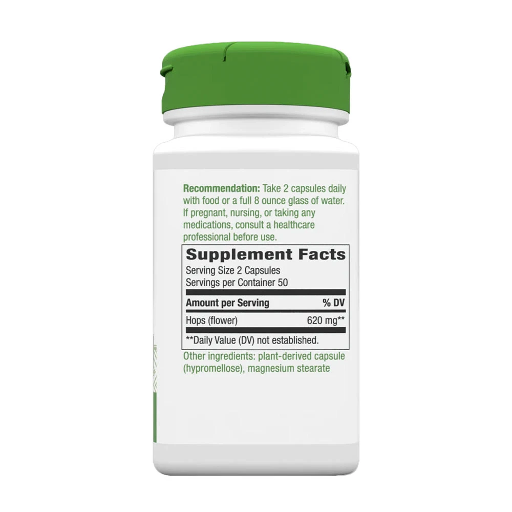 Fleurs de Houblon de Natures Way (100 capsules) – Image 2