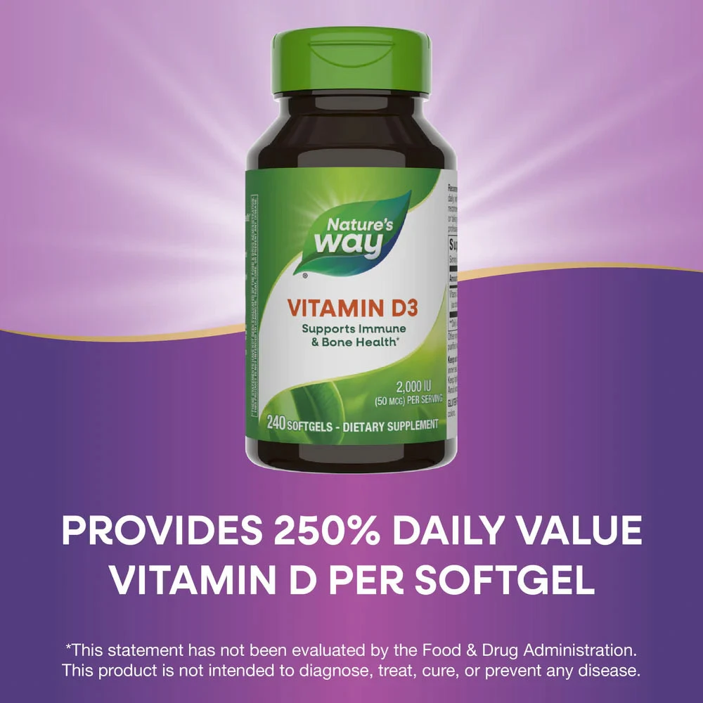 Vitamine D3 de Natures Way (240 capsules molles) – Image 11